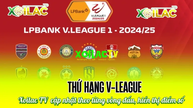 Thứ hạng V-League (Việt Nam) - Bảng xếp hạng bóng đá xoilac tv
